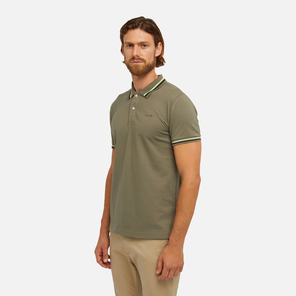 polo shirt POLO MAN Deep olive green - image number 3 | GEOX