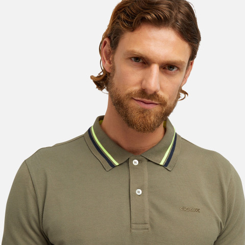 polo shirt POLO MAN Deep olive green - image number 8 | GEOX