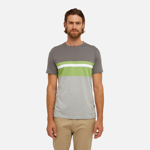 t-shirt T-SHIRT MAN Smoked Pearl/Light Melange - image number 1 | GEOX