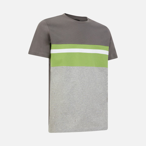 t-shirt T-SHIRT MAN Smoked Pearl/Light Melange - image number 2 | GEOX