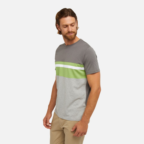 t-shirt T-SHIRT MAN Smoked Pearl/Light Melange - image number 3 | GEOX