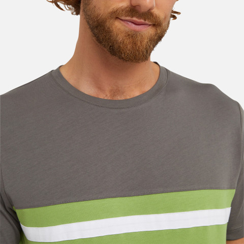 t-shirt T-SHIRT MAN Smoked Pearl/Light Melange - image number 8 | GEOX