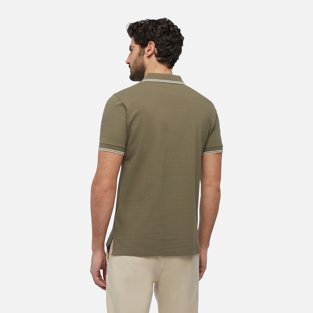 Geox® POLO: Men's deep olive Polo Shirt | Geox® SPHERICA