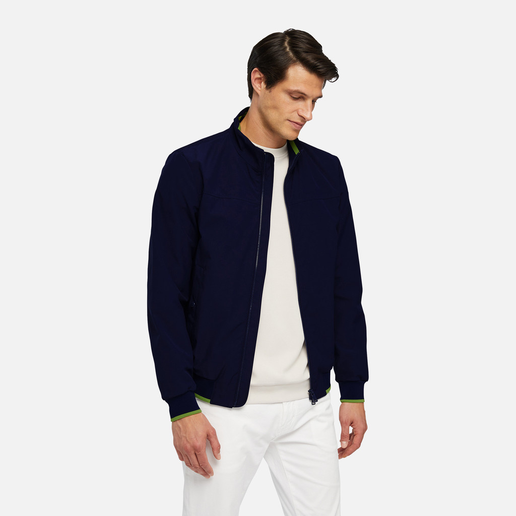 Geox® VINCIT: Men's estate blue Bomber Jacket | Geox®