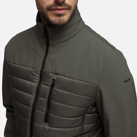 quilted jacket SAPIENZA MAN Agave Green/Agave Green - image number 8 | GEOX