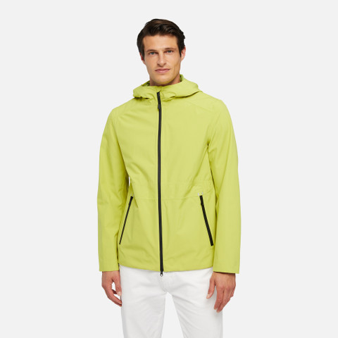 waterproof jacket CALGARY ABX MAN Bright Chartreuse - image number 1 | GEOX