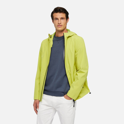 waterproof jacket CALGARY ABX MAN Bright Chartreuse - image number 3 | GEOX