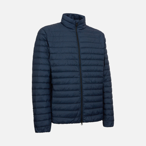 short down jacket DERECK MAN Bijou Blue/Black - image number 2 | GEOX