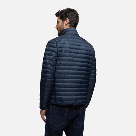 short down jacket DERECK MAN Bijou Blue/Black - image number 5 | GEOX