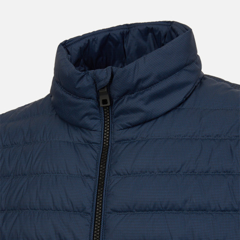 short down jacket DERECK MAN Bijou Blue/Black - image number 7 | GEOX