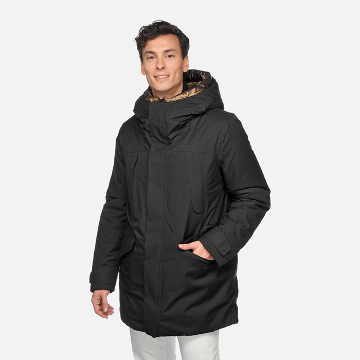 Langer parka TERRESTRE ABX HERR Schwarz | GEOX