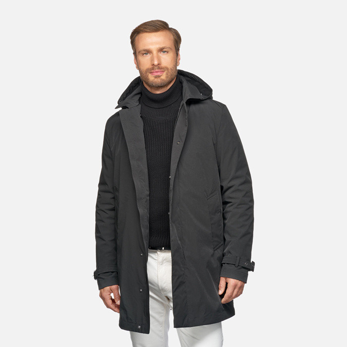 Trench coat ANYWECO   HOMME Noir | GEOX