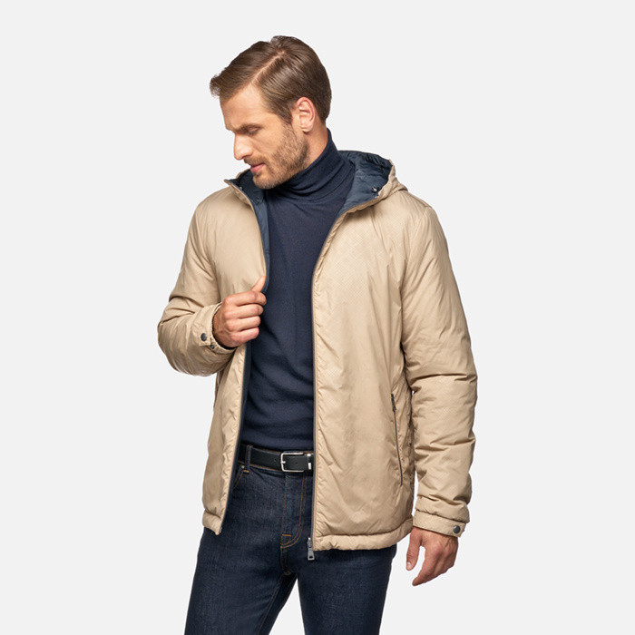 Veste réversible SIRON HOMME Beige/Bleu | GEOX