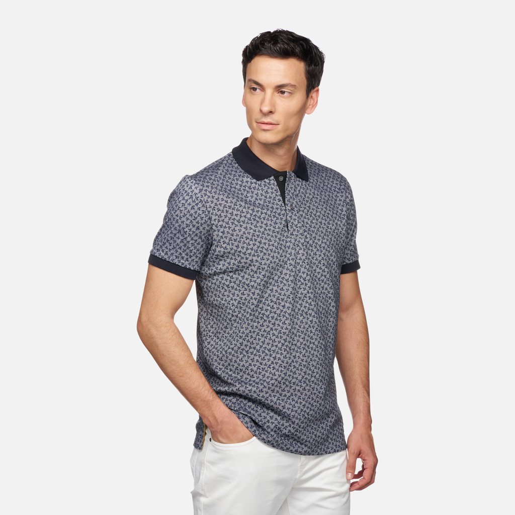 polo shirt POLO MAN Sky/White - image number 3 | GEOX