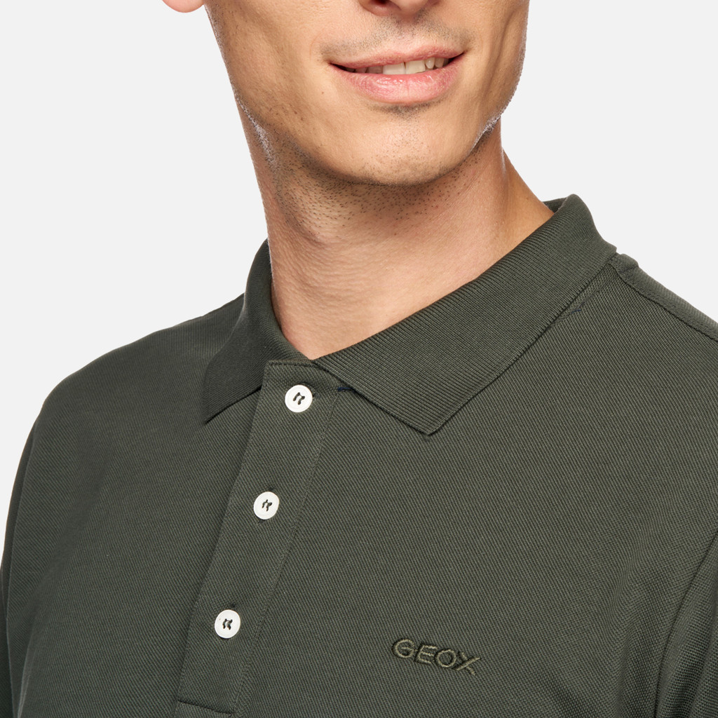 polo shirt POLO MAN Light climbing ivy - image number 8 | GEOX