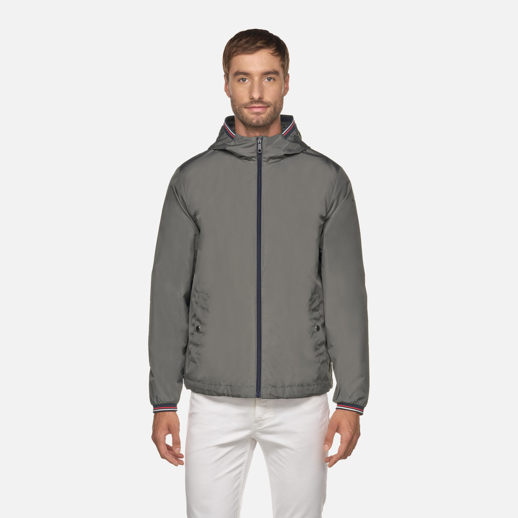 short parka JHARROD MAN Light climbing ivy/Sky Captain/White/Red - image number 1 | GEOX