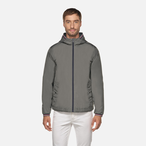 short parka JHARROD MAN Light climbing ivy/Sky Captain/White/Red - image number 1 | GEOX