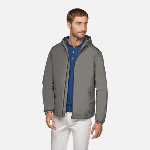 short parka JHARROD MAN Light climbing ivy/Sky Captain/White/Red - image number 3 | GEOX