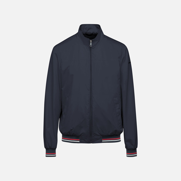 Bomber jacket JHARROD MAN Sky Captain/White/Red | GEOX