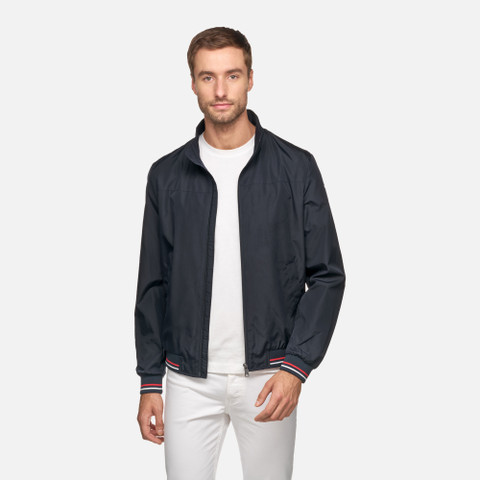 Bomber jacket JHARROD MAN Sky Captain/White/Red - image number 3 | GEOX