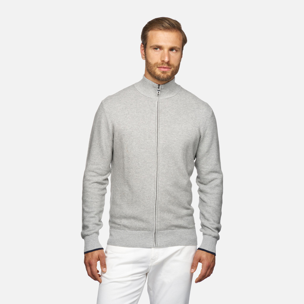 sweatshirt KNIT MAN Light melange Gray - image number 1 | GEOX