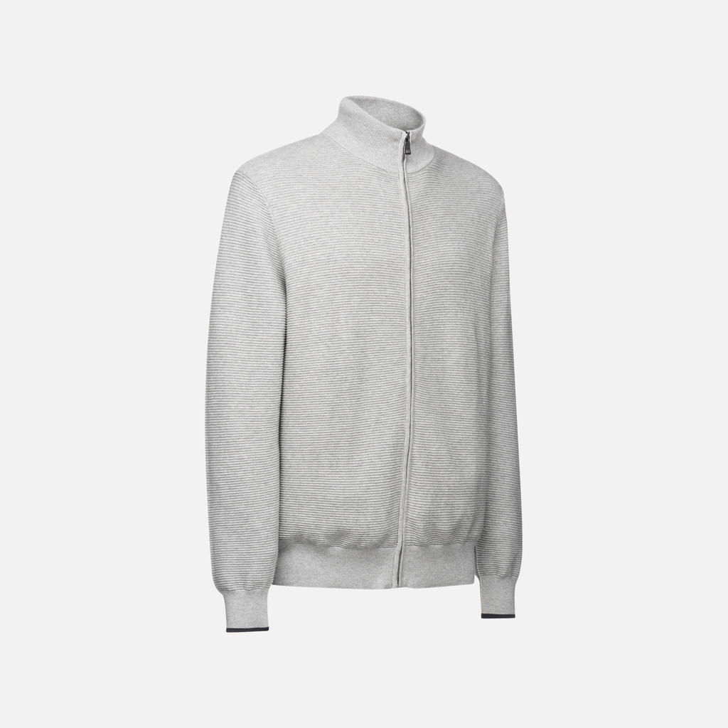 sweatshirt KNIT MAN Light melange Gray - image number 2 | GEOX