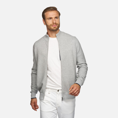 sweatshirt KNIT MAN Light melange Gray - image number 3 | GEOX