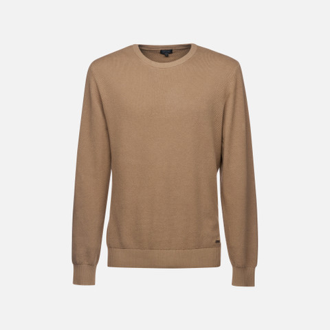Crew-neck sweater KNIT MAN Beige - image number 0 | GEOX