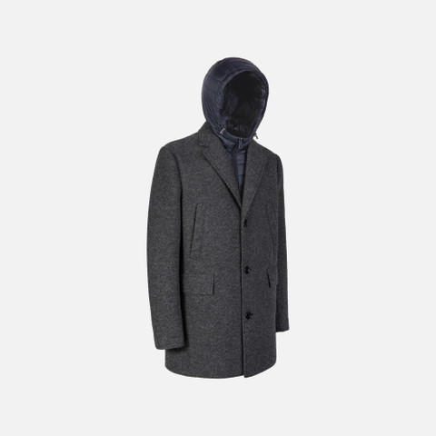 Long coat CLAUDIO MAN Melange Grey - image number 2 | GEOX