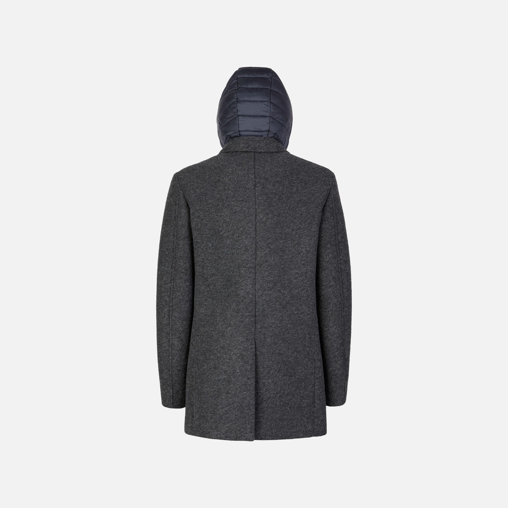 Long coat CLAUDIO MAN Melange Grey - image number 4 | GEOX