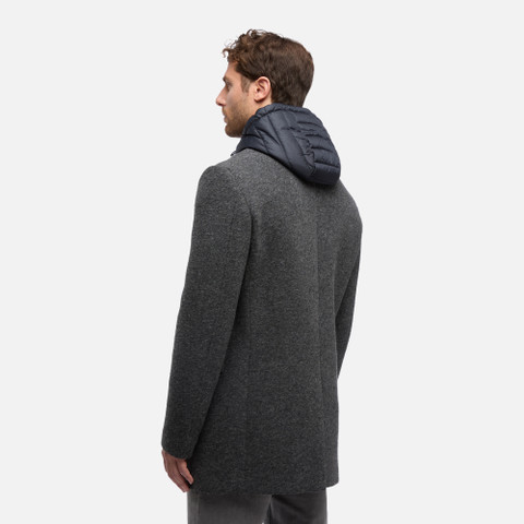 Long coat CLAUDIO MAN Melange Grey - image number 5 | GEOX