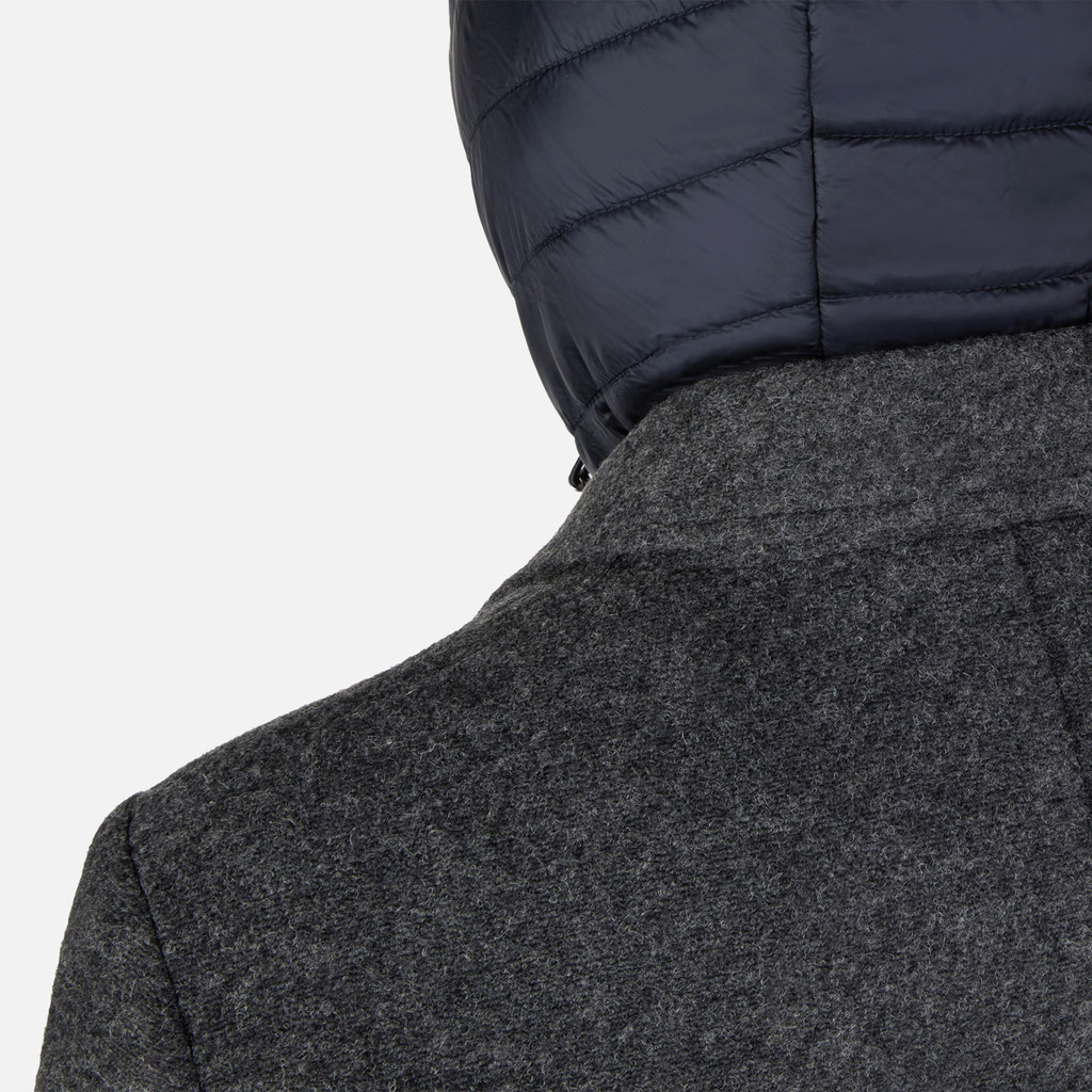 Long coat CLAUDIO MAN Melange Grey - image number 6 | GEOX