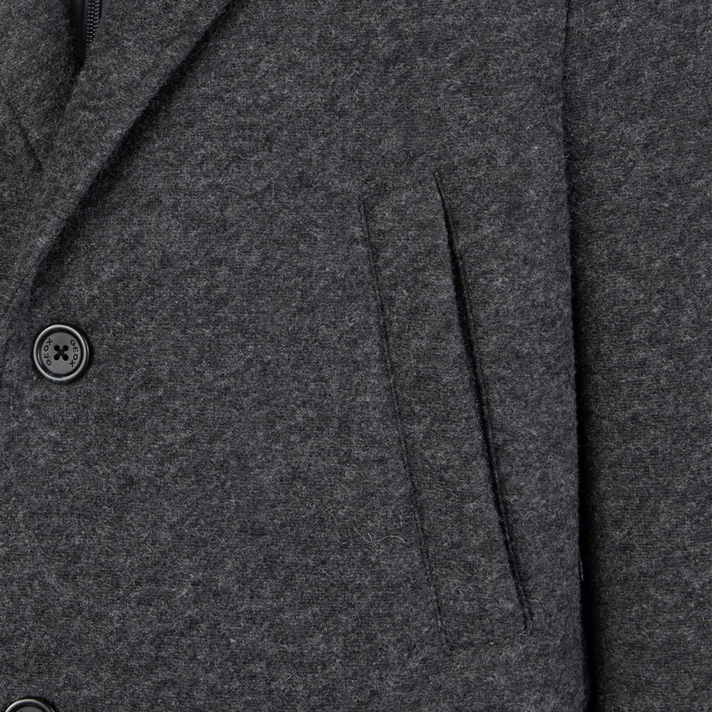 Long coat CLAUDIO MAN Melange Grey - image number 7 | GEOX