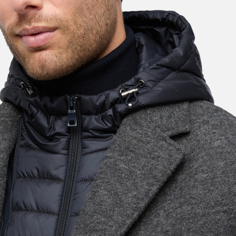 Long coat CLAUDIO MAN Melange Grey - image number 8 | GEOX