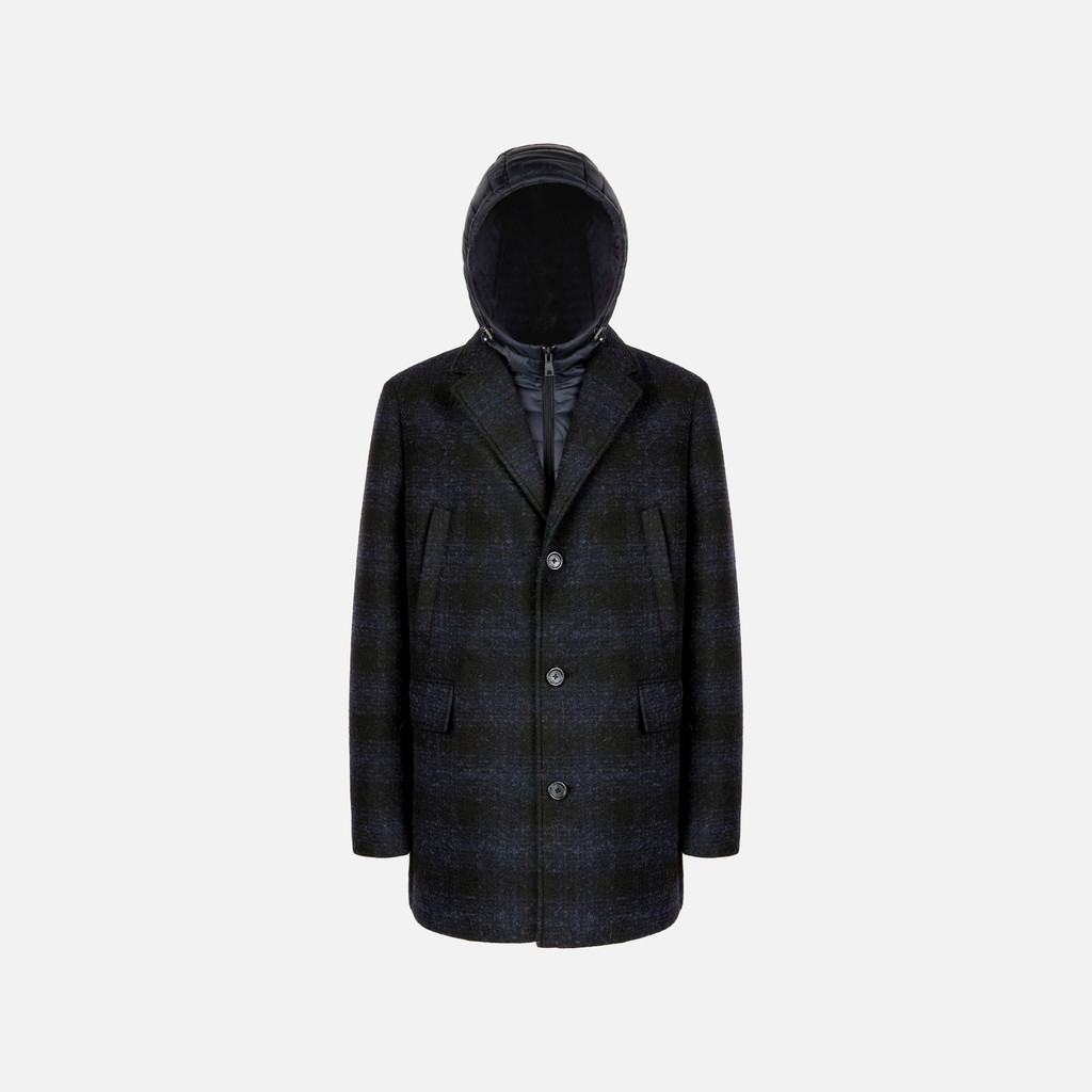 Long coat CLAUDIO MAN Blue/Black - image number 3 | GEOX