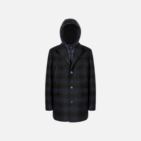 Long coat CLAUDIO MAN Blue/Black - image number 3 | GEOX