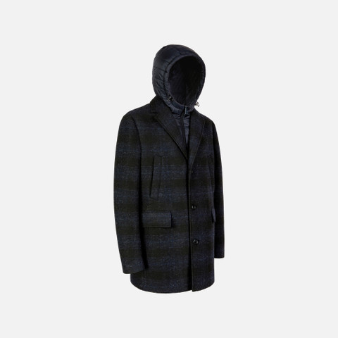 Long coat CLAUDIO MAN Blue/Black - image number 4 | GEOX