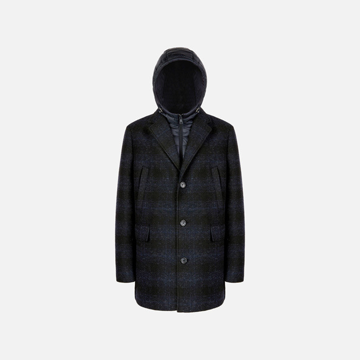 Long coat CLAUDIO MAN Blue/Black | GEOX
