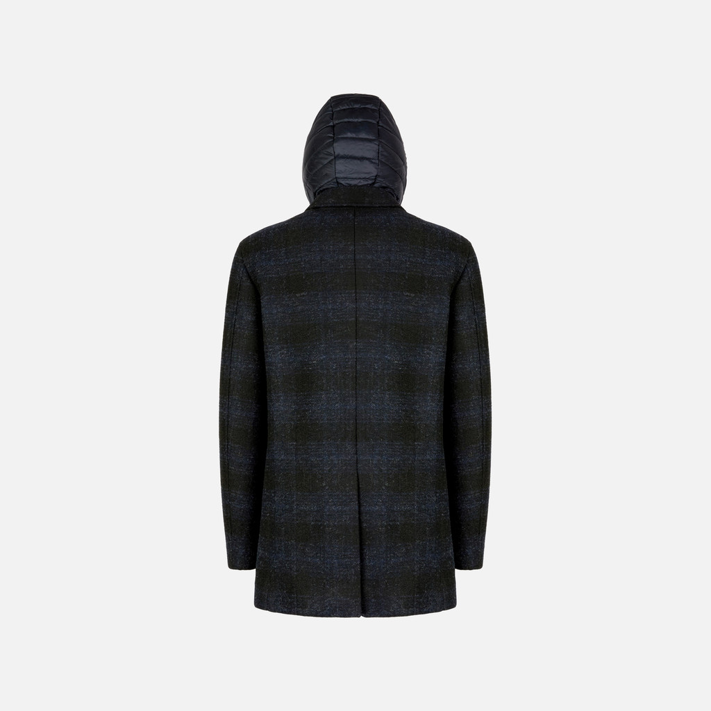 Long coat CLAUDIO MAN Blue/Black - image number 5 | GEOX
