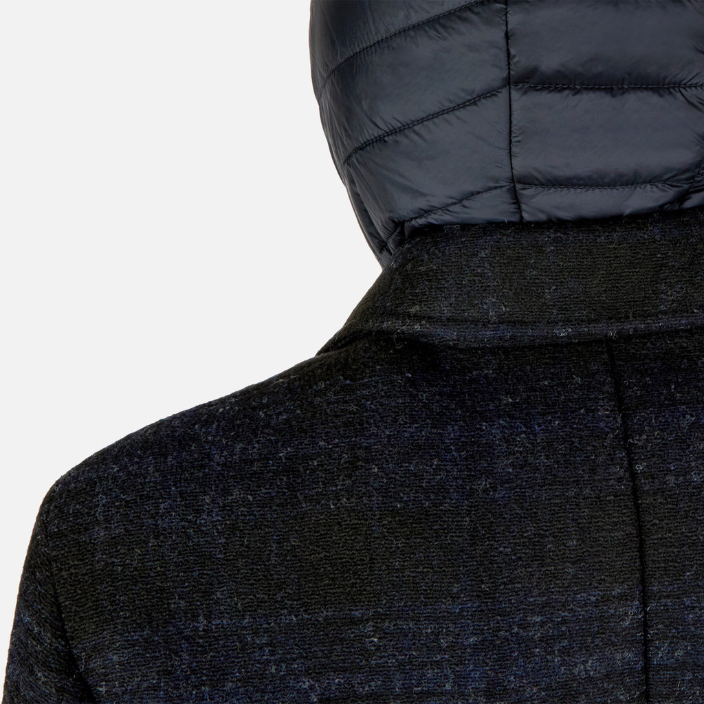Long coat CLAUDIO MAN Blue/Black - image number 6 | GEOX