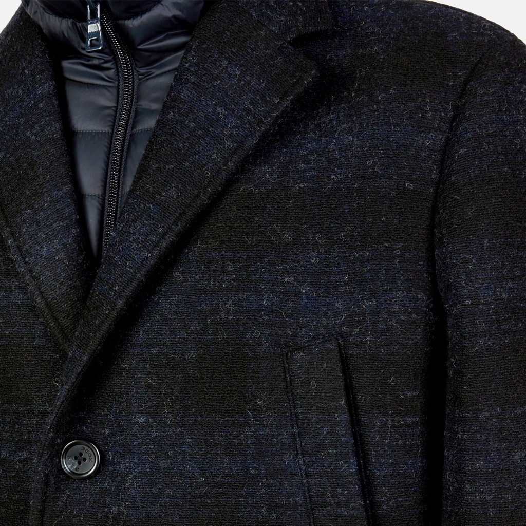Long coat CLAUDIO MAN Blue/Black - image number 7 | GEOX