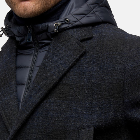Long coat CLAUDIO MAN Blue/Black - image number 2 | GEOX