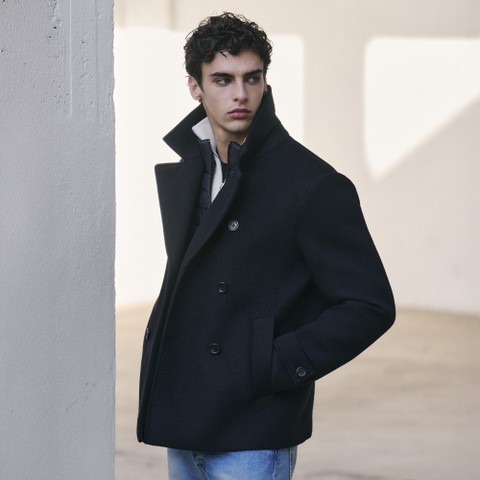Manteau court CLAUDIO HOMME Bleu nuit - image number 11 | GEOX
