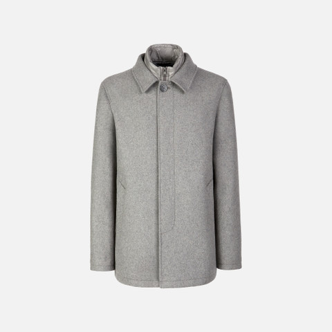 Long coat MONREALE MAN Light melange grey - image number 4 | GEOX