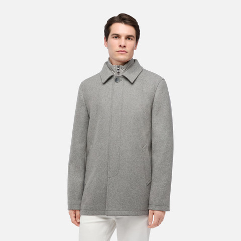 Long coat MONREALE MAN Light melange grey - image number 1 | GEOX