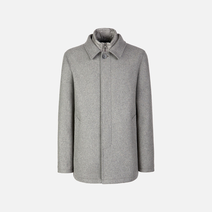 Long coat MONREALE MAN Light melange grey | GEOX