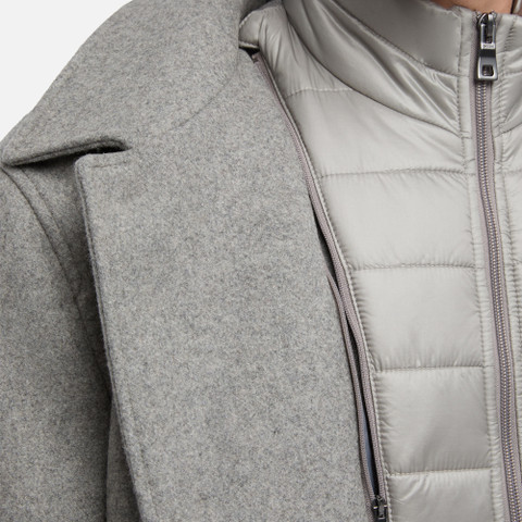 Long coat MONREALE MAN Light melange grey - image number 3 | GEOX
