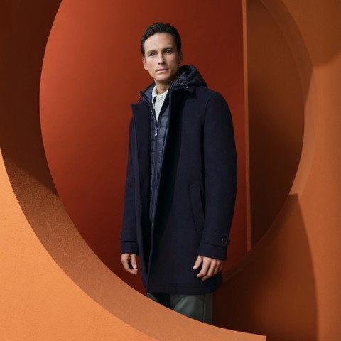 Langer Mantel MONREALE HERR Nachtblau - image number 1 | GEOX