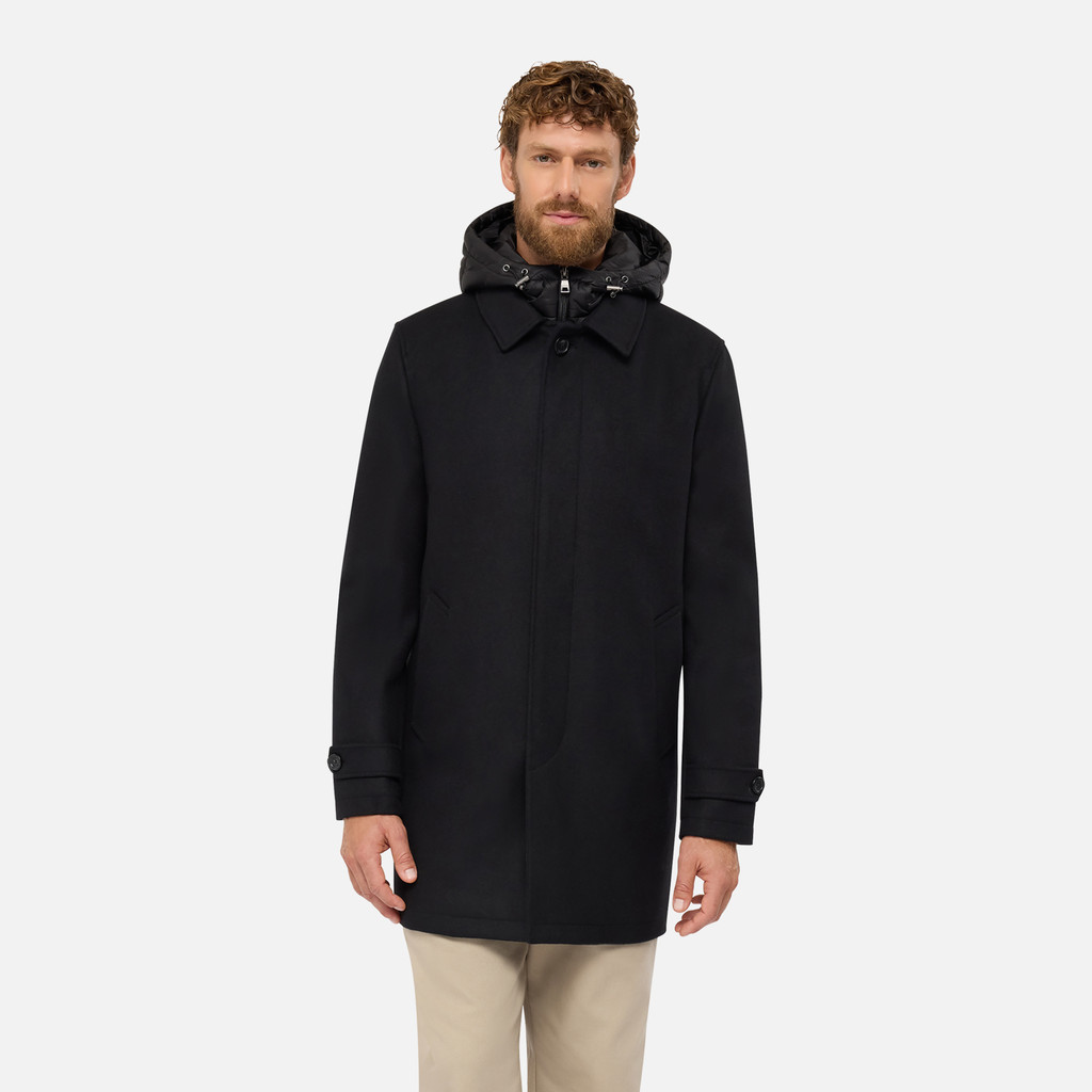 Long coat MONREALE MAN Black - image number 1 | GEOX