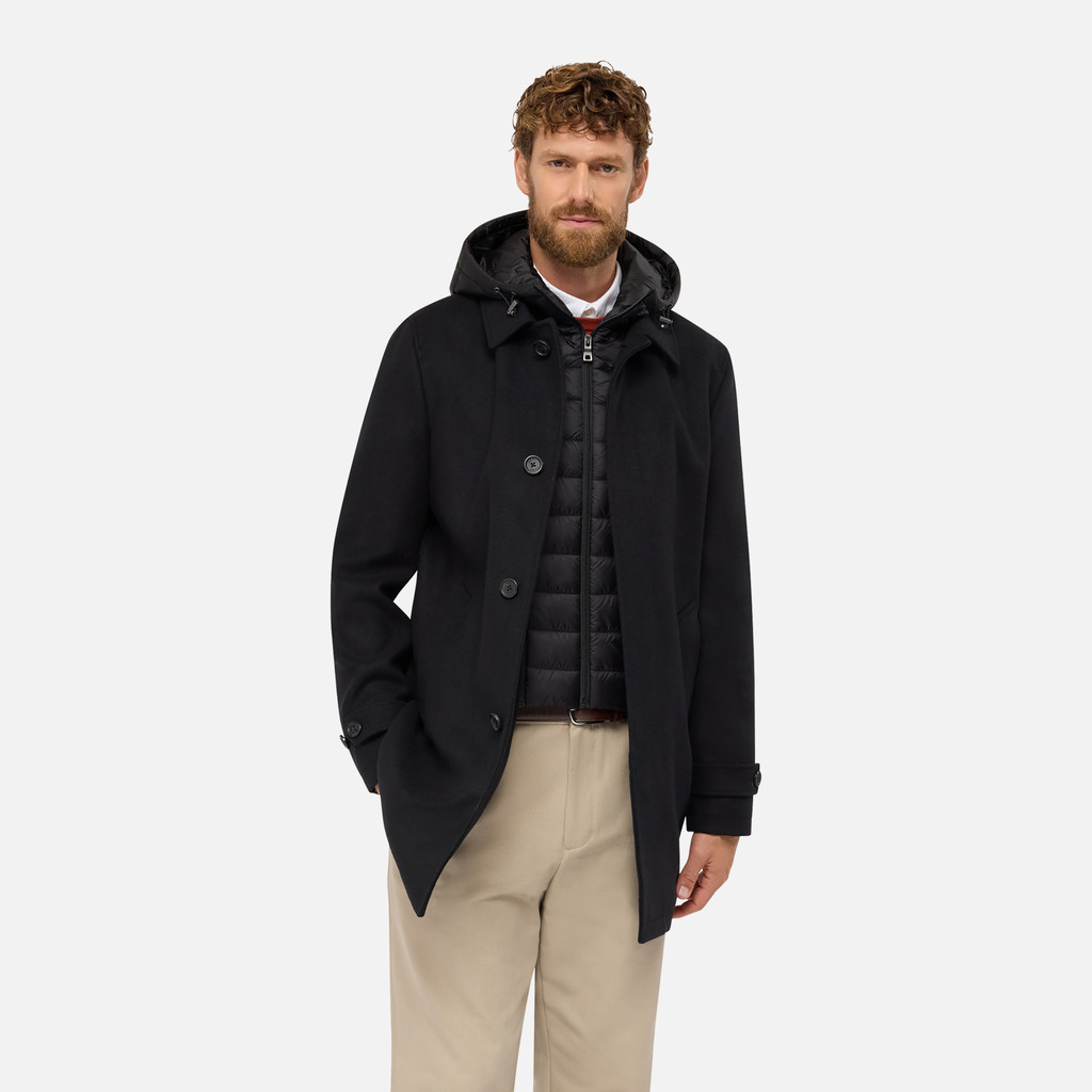 Long coat MONREALE MAN Black - image number 0 | GEOX